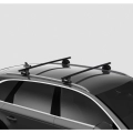 Thule SquareBar Evo Black 2 Bar Roof Rack for Volkswagen Passat B8 5dr Wagon with Flush Roof Rail (2015 onwards) - Flush Rail Mount