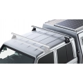Rhino Rack JA0860 Heavy Duty RL150 Silver 1 Bar Roof Rack for Toyota Land Cruiser VDJ79R 4dr 79 Series Ute with Rain Gutter (2007 onwards) - Gutter Mount