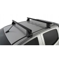 Rhino Rack JA0199 Heavy Duty 2500 Black 2 Bar Roof Rack for Holden Colorado RG 4dr Ute with Bare Roof (2012 to 2020) - Clamp Mount