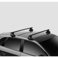 Thule SquareBar Evo Black 2 Bar Roof Rack for Volkswagen Passat CC 4dr Coupe with Bare Roof (2008 to 2011) - Clamp Mount