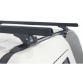 Rhino Rack JA0660 Heavy Duty RLTP Trackmount Black 2 Bar Roof Rack for Land Rover Discovery Series 3 & 4 5dr SUV with Rain Gutter (2005 to 2017) - Factory Point Mount
