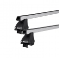 Rhino Rack JA8134 Heavy Duty 2500 Silver 2 Bar Roof Rack for GMC Sierra 1500 Double Cab 4dr Ute with Bare Roof (2019 onwards) - Clamp Mount