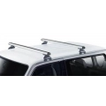 CRUZ Alu Cargo AF Silver 2 Bar Roof Rack for Toyota Land Cruiser 5dr 80 Series with Rain Gutter (1990 to 1998) - Gutter Mount