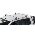 CRUZ Alu Cargo T Silver 2 Bar Roof Rack for Tata Telcoline Double Cab 4dr Ute with Bare Roof (2006 to 2007) - Clamp Mount