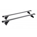 Prorack HD Through Bar Silver 2 Bar Roof Rack for Ford Bronco 2dr Ute with Rain Gutter (1981 to 1987) - Gutter Mount