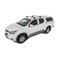 Rhino Rack JA2225 Vortex 2500 Black 2 Bar Roof Rack for Holden Colorado RG 4dr Ute with Bare Roof (2012 to 2020) - Clamp Mount