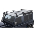 Rhino Rack JA2775 Vortex RL210 Black 3 Bar Roof Rack for Land Rover Defender 90 3dr SUV with Rain Gutter (1990 to 2020) - Gutter Mount