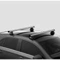 Thule ProBar Evo Silver 2 Bar Roof Rack for Volkswagen Transporter T5 4dr T5 LWB Low Roof with Bare Roof (2003 to 2009) - Factory Point Mount