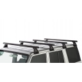 Rhino Rack JA0848 Heavy Duty RL150 Black 4 Bar Roof Rack for Toyota Land Cruiser 5dr 76 Series Wagon with Rain Gutter (2007 onwards) - Gutter Mount
