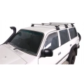 Rhino Rack JA2691 Vortex RL110 Silver 3 Bar Roof Rack for Toyota Land Cruiser 5dr 80 Series with Rain Gutter (1990 to 1998) - Gutter Mount
