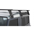 Rhino Rack JA2775 Vortex RL210 Black 3 Bar Roof Rack for Land Rover Defender 90 3dr SUV with Rain Gutter (1990 to 2020) - Gutter Mount