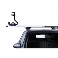 Thule SlideBar Evo Silver 2 Bar Roof Rack for Volkswagen Passat B7 5dr Wagon with Raised Roof Rail (2010 to 2015) - Raised Rail Mount