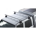 Rhino Rack JA0871 Heavy Duty RL150 Silver 2 Bar Roof Rack for Toyota Land Cruiser VDJ79R 4dr 79 Series Ute with Rain Gutter (2007 onwards) - Gutter Mount