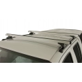 Rhino Rack JA0749 Heavy Duty RLTP Trackmount Silver 2 Bar Roof Rack for Nissan Navara D40 (ST/ST-X) 4dr Ute D40 with Bare Roof (2005 to 2015) - Track Mount