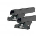 Rhino Rack JA0969 Heavy Duty RLTP Black 2 Bar Roof Rack for Fiat Ducato L1H1 (II) 2dr SWB Low Roof with Bare Roof (1994 to 2006) - Factory Point Mount