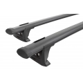 Prorack Aero Through Black 2 Bar Roof Rack suits Toyota Land Cruiser Prado 150 Series 5dr 150 Series with Bare Roof (2009 onwards) - Factory Point Mount