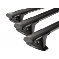 Yakima Aero ThruBar Black 3 Bar Roof Rack for Volkswagen Caddy Maxi 4dr Maxi with Bare Roof (2008 to 2015) - Factory Point Mount
