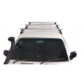 Rhino Rack JA0762 Heavy Duty RL110 Silver 3 Bar Roof Rack for Toyota Land Cruiser 5dr 80 Series with Rain Gutter (1990 to 1998) - Gutter Mount