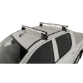 Rhino Rack JA4005 Heavy Duty 2500 Silver 2 Bar Roof Rack for Foton Tunland 4dr Ute with Bare Roof (2012 onwards) - Clamp Mount
