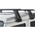 Rhino Rack JA2789 Vortex RL210 Black 4 Bar Roof Rack for Land Rover Defender 110 5dr SUV with Rain Gutter (1990 to 2020) - Gutter Mount