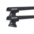 Rhino Rack JA7945 Heavy Duty RLT600 Ditch Mount Black 2 Bar Roof Rack for Dodge RAM 2500 4dr Ute with Bare Roof (2010 to 2018) - Factory Point Mount