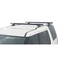 Rhino Rack JA0660 Heavy Duty RLTP Trackmount Black 2 Bar Roof Rack for Land Rover Discovery Series 3 & 4 5dr SUV with Rain Gutter (2005 to 2017) - Factory Point Mount