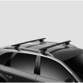 Thule WingBar Evo Black 2 Bar Roof Rack for Subaru Forester SH 5dr SUV with Raised Roof Rail (2008 to 2012) - Raised Rail Mount