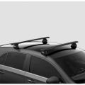 Thule WingBar Evo Black 2 Bar Roof Rack for Volkswagen Transporter T5 4dr T5 LWB Low Roof with Factory Fitted Track (2003 to 2009) - Track Mount