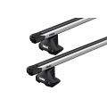 Thule 7105 SlideBar Evo Silver 2 Bar Roof Rack for Volkswagen Golf MK VI 5dr Hatch with Bare Roof (2008 to 2012) - Clamp Mount