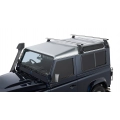 Rhino Rack JA2814 Vortex RL210 Silver 2 Bar Roof Rack for Land Rover Defender 90 3dr SUV with Rain Gutter (1990 to 2020) - Gutter Mount