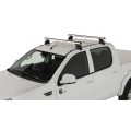 Rhino Rack JA4005 Heavy Duty 2500 Silver 2 Bar Roof Rack for Foton Tunland 4dr Ute with Bare Roof (2012 onwards) - Clamp Mount