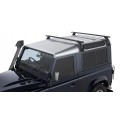 Rhino Rack JA2737 Vortex RL210 Black 2 Bar Roof Rack for Land Rover Defender 90 3dr SUV with Rain Gutter (1990 to 2020) - Gutter Mount