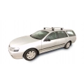 Rhino Rack JA1994 Vortex 2500 Silver 2 Bar Roof Rack for Ford Falcon AU-BF 5dr Wagon with Bare Roof (1998 to 2011) - Clamp Mount