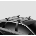 Thule SlideBar Evo Silver 2 Bar Roof Rack for BMW 1 Series E81 3dr Hatch with Bare Roof (2007 to 2012) - Factory Point Mount