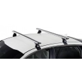 CRUZ Airo T Silver 2 Bar Roof Rack for Fiat Punto Evo III/199 3dr Hatch with Bare Roof (2009 to 2012) - Clamp Mount