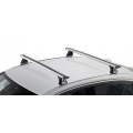 CRUZ Airo X Silver 2 Bar Roof Rack for Dacia Sandero I 5dr Hatch with Bare Roof (2008 to 2012) - Factory Point Mount