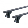 CRUZ SX Black 2 Bar Roof Rack for Dacia Logan 4dr Sedan with Bare Roof (2004 to 2012) - Factory Point Mount