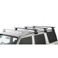 Rhino Rack JA2773 Vortex RL150 Black 3 Bar Roof Rack for Toyota Land Cruiser 5dr 76 Series Wagon with Rain Gutter (2007 onwards) - Gutter Mount