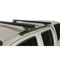 Rhino Rack JA0662 Heavy Duty RLTP Trackmount Black 2 Bar Roof Rack for Nissan Navara D40 (RX) 4dr Ute D40 with Bare Roof (2005 to 2015) - Track Mount