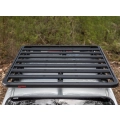 Yakima LNL Platform U (1485mm x 2130mm) Black Bar Roof Rack for Toyota Land Cruiser 5dr 76 Series Wagon with Rain Gutter (2007 onwards) - Gutter Mount