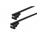 Thule SquareBar Evo Black 2 Bar Roof Rack for Mercedes Benz 200-500 W124 5dr Wagon with Raised Roof Rail (1985 to 1995) - Raised Rail Mount