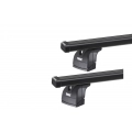 Thule 753 SquareBar Evo Black 2 Bar Roof Rack for Renault Kangoo F61 5dr Van with Factory Mounting Point (2010 to 2023) - Factory Point Mount