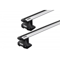 Thule 7105 WingBar Evo Silver 2 Bar Roof Rack for Volkswagen Golf MK VI 5dr Hatch with Bare Roof (2008 to 2012) - Clamp Mount