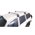 Rhino Rack JA0718 Heavy Duty RL110 Silver 2 Bar Roof Rack for Suzuki Jimny JB74 3dr SUV with Rain Gutter (2019 onwards) - Gutter Mount
