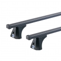 CRUZ ST Black 2 Bar Roof Rack for Fiat Punto Evo III/199 3dr Hatch with Bare Roof (2009 to 2012) - Clamp Mount