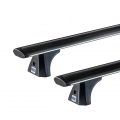 CRUZ Airo X Black 2 Bar Roof Rack for Fiat Panda II/169 5dr Hatch with Bare Roof (2003 to 2012) - Factory Point Mount