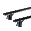 CRUZ Airo T Black 2 Bar Roof Rack for Chevrolet Aveo T250 3dr Hatch with Bare Roof (2008 to 2011) - Clamp Mount