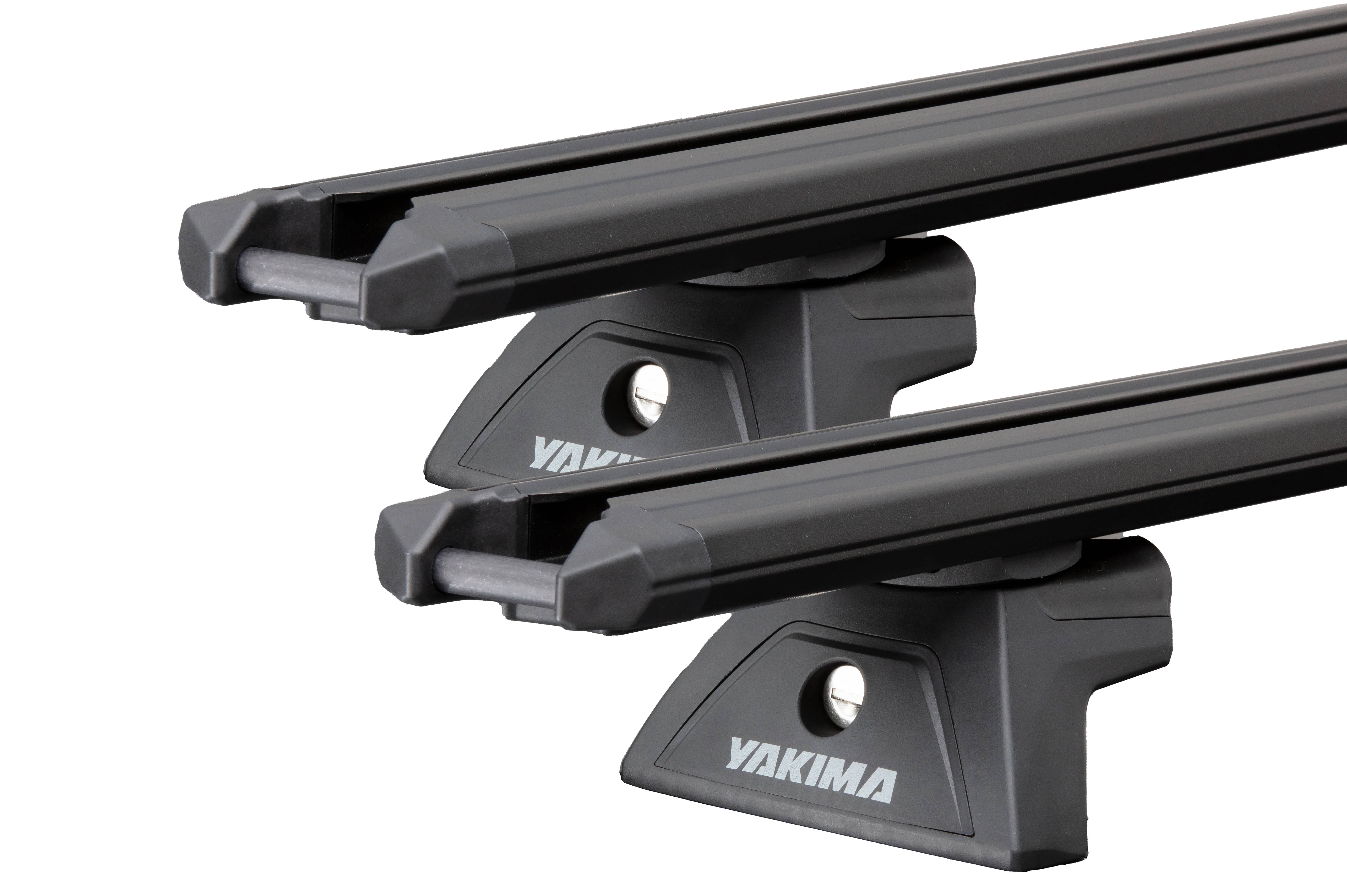 Yakima LockNLoad TrimHD Black 2 Bar Roof Rack for Ford Ranger PX-PX2-PX3 4dr Ute with Bare Roof (2011 to 2022) - Track Mount