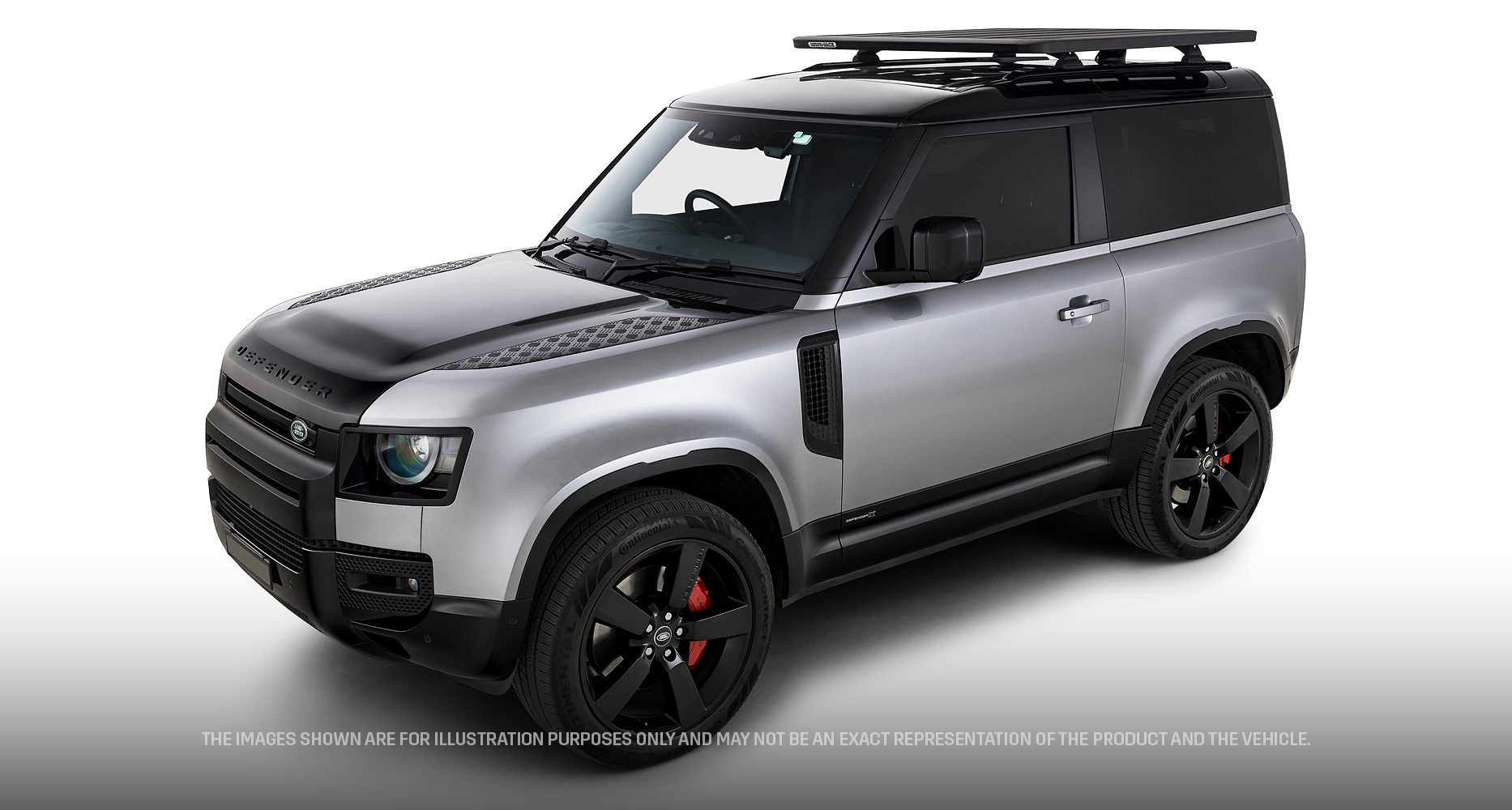 Rhino Rack JC-01595 Pioneer 6 Platform (1300mm x 1240mm) with RCL-RCH legs for Land Rover Defender 130 Gen2 5dr SUV with Factory Fitted Track (2023 onwards) - Factory Point Mount