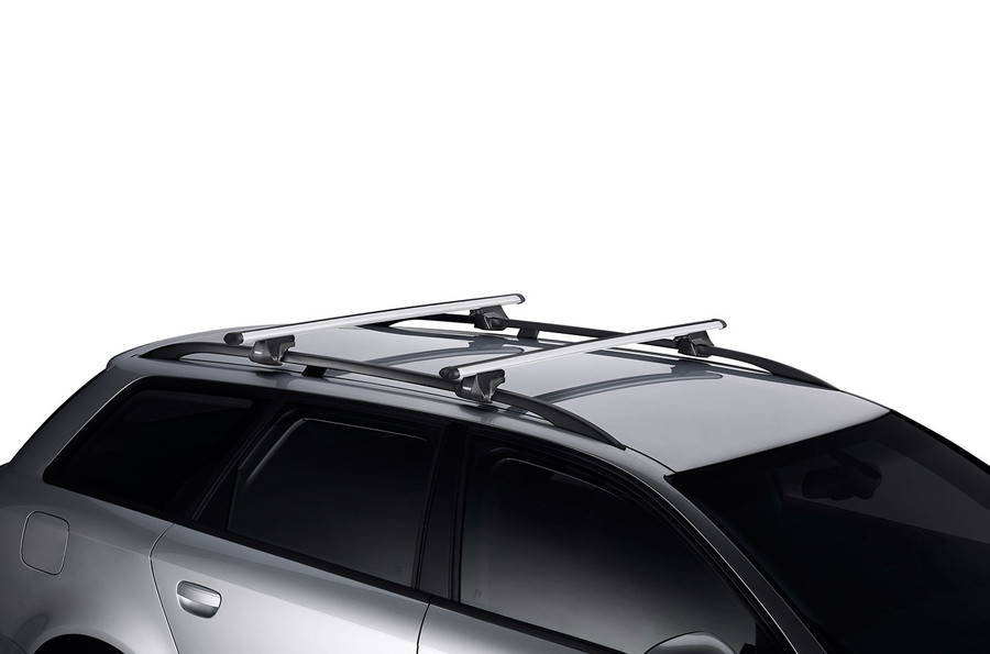 Thule SmartRack Al Silver Roof Racks for Jaguar X-Type 5dr Wagon with Raised Roof Rail (2001 to 2009) - Raised Rail Mount
